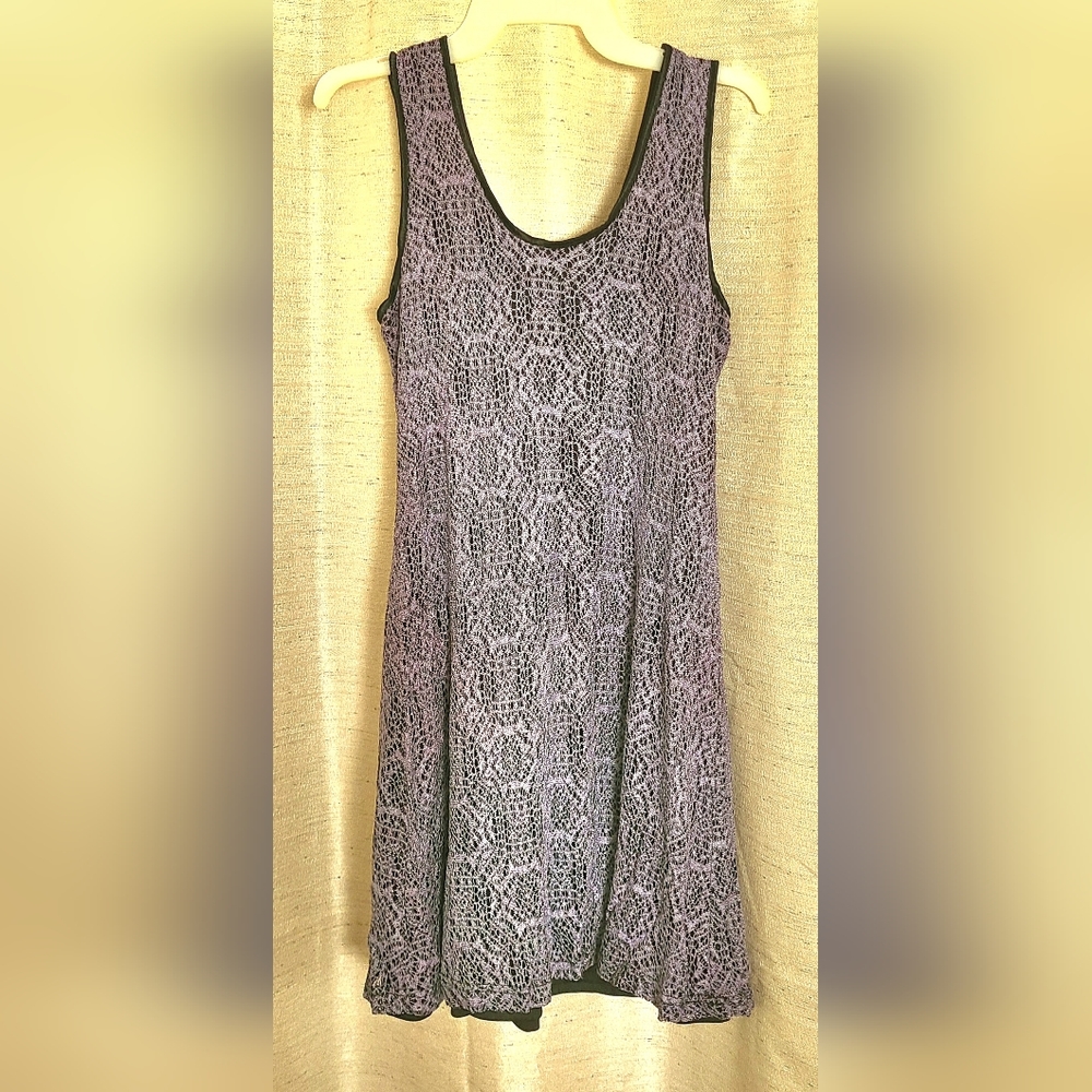 Jay Jacobs Lined Lace Dress In Purple And Black - Women's Size Large